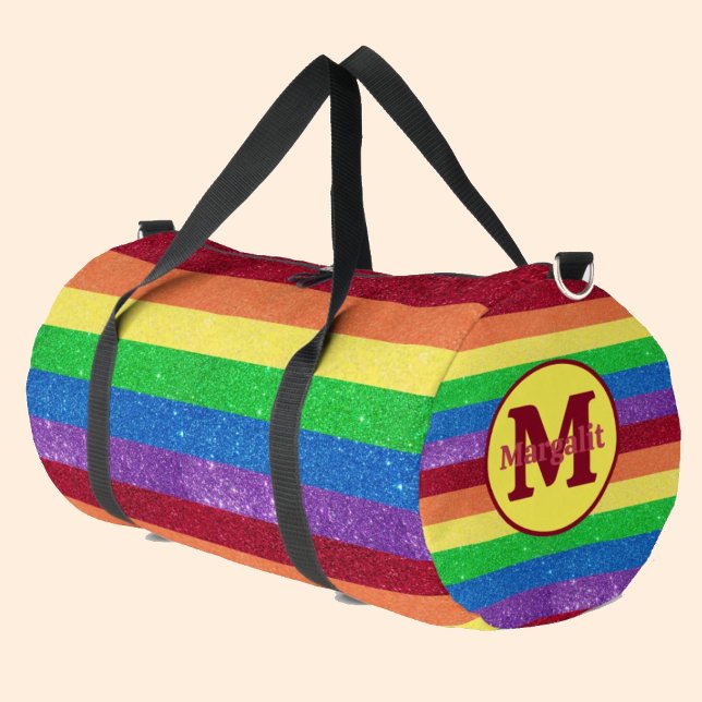Rainbow Monogram Striped Large Duffel Bag (Creator Uploaded)