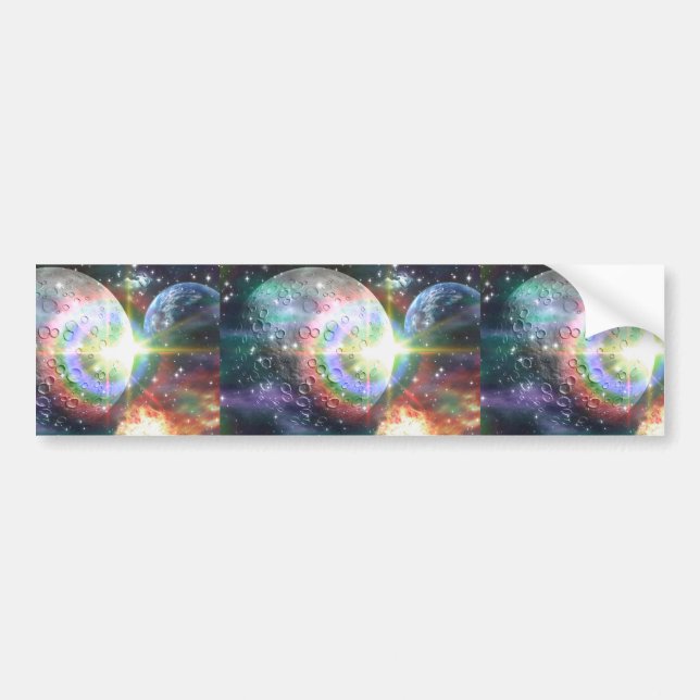rainbow moon bumper sticker (Front)