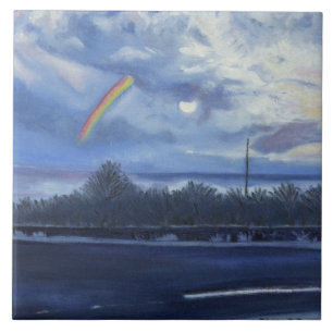 Rainbow Moon Flagler Beach, Fl Ceramic Tile, 6x6" Tile