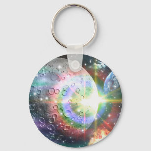 rainbow moon key ring