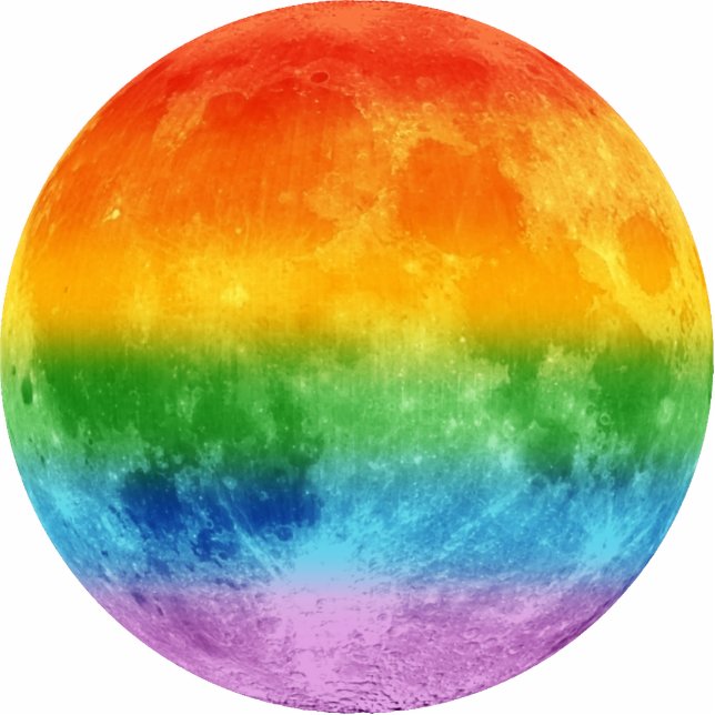 Rainbow Moon Photo Sculpture Decoration (Front)