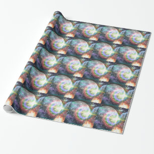 rainbow moon wrapping paper
