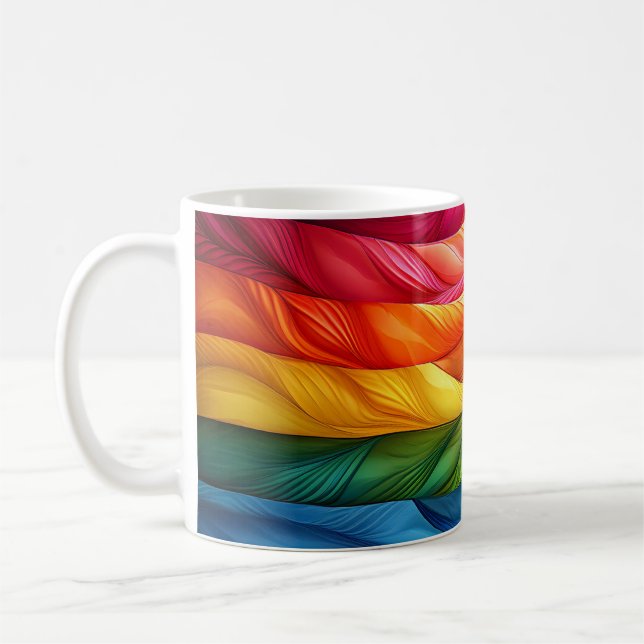 Rainbow Morning – Geometric Abstract Mug (Left)