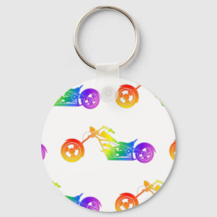 Rainbow Mortocycle Key Ring