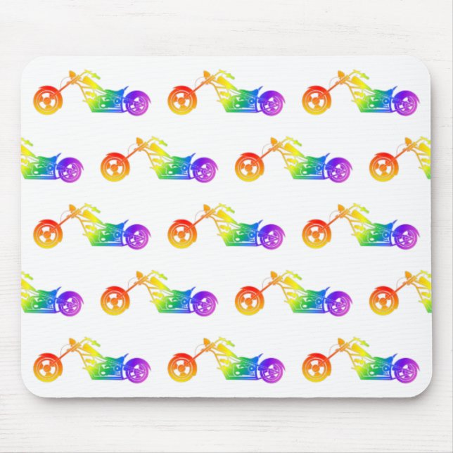 Rainbow Mortocycle Mouse Mat (Front)