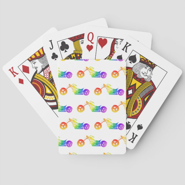 Rainbow Mortocycle Playing Cards (Back)
