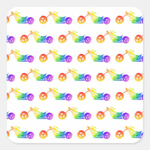 Rainbow Mortocycle Square Sticker