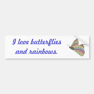 Rainbow Mosaic Butterfly I love butterflies Bumper Sticker
