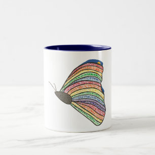 Rainbow Mosaic Butterfly Painting Mugs