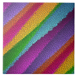 rainbow mosaic ceramic tile