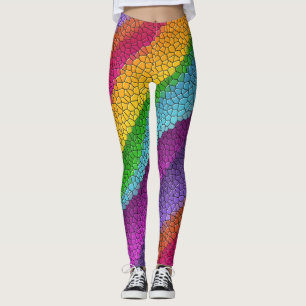 rainbow mosaic leggings