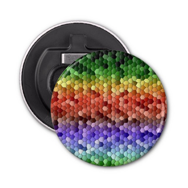 Rainbow Mosaic Pattern Bottle Opener (Front)