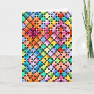 Rainbow mosaic pattern card