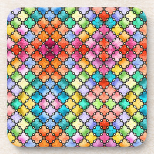 Rainbow mosaic pattern coaster