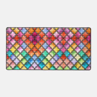 Rainbow mosaic pattern desk mat
