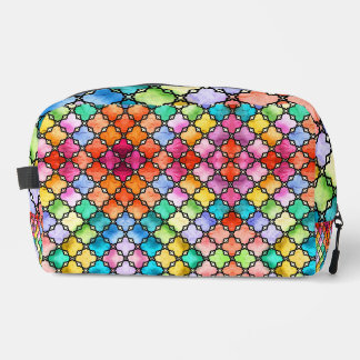 Rainbow mosaic pattern dopp kit