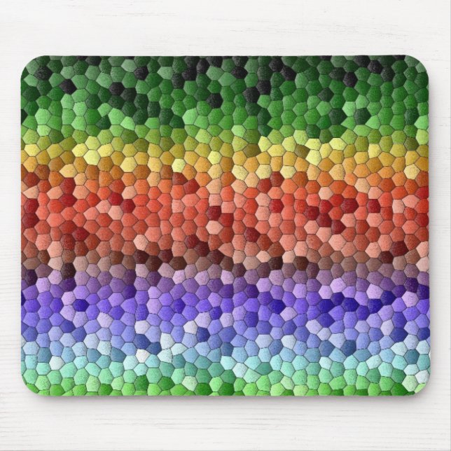 Rainbow Mosaic Pattern Mouse Mat (Front)