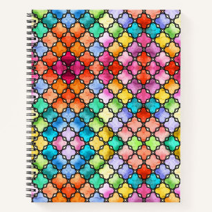 Rainbow mosaic pattern notebook