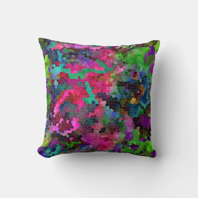 [Rainbow Mosaic] Stained-Glass Effect Cushion (Front)