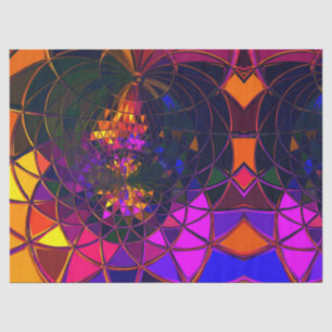 Rainbow Mosaic Stained Glass Geometric Print Desig Tissue Paper