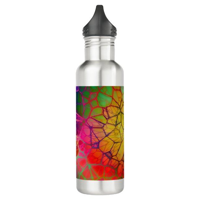 Rainbow Mosaic Stained Glass Look 710 Ml Water Bottle (Left)