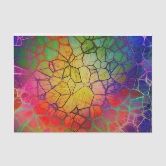 Rainbow Mosaic Stained Glass Look Tissue Paper (Front)