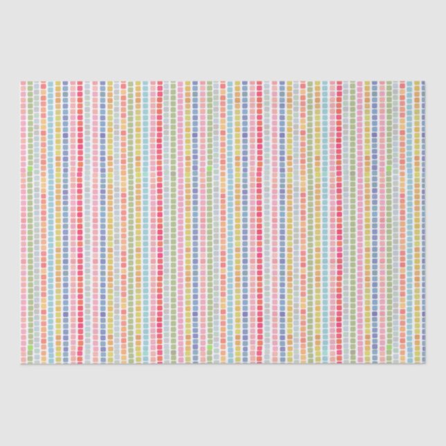 Rainbow mosaic stripes tissue paper (Front)