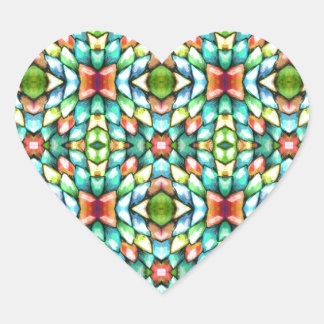 Rainbow Mosaic Tiles Stones Heart Sticker