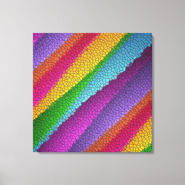 rainbow mosaic wrapped canvas (Front)