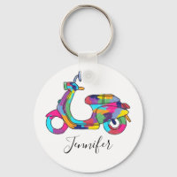 Rainbow Motor Scooter Moped Personalised