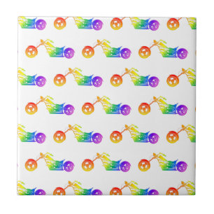 Rainbow Motorcycle Tile