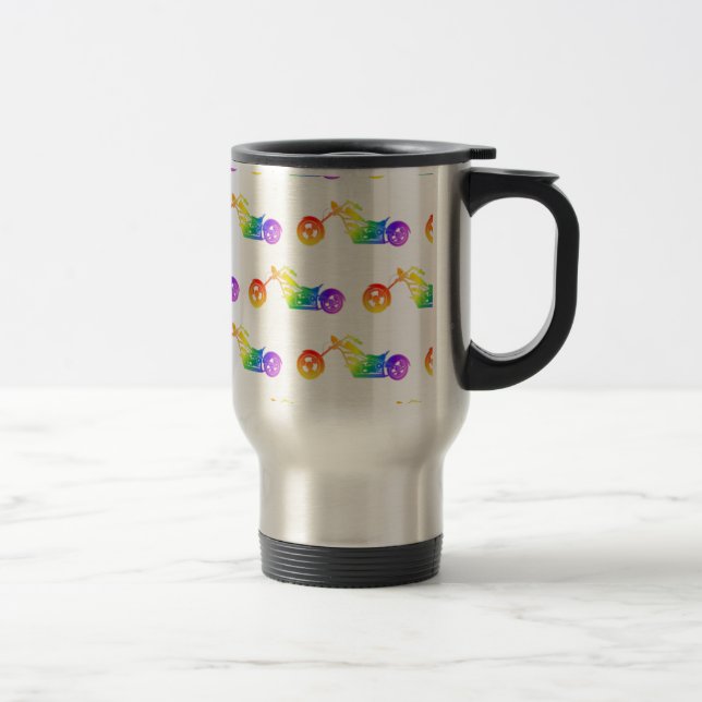 Rainbow Motorcycle Travel Mug (Right)