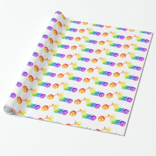 Rainbow Motorcycle Wrapping Paper