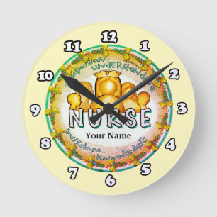 Rainbow motto nurse  round clock