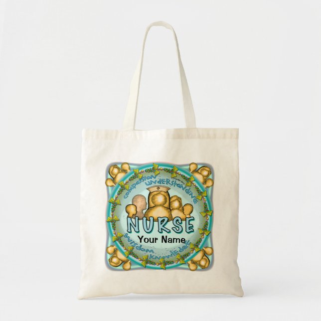 Rainbow motto nurse  tote bag (Front)