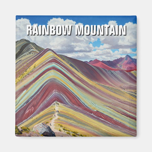Rainbow Mountain Cusco Peru Travel Magnet (Front)