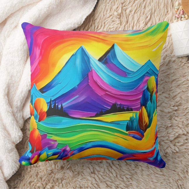Rainbow Mountain Majesty Art Cushion (Blanket)