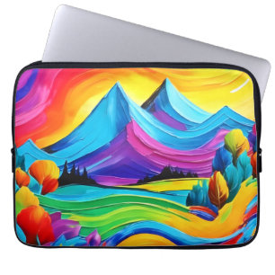 Rainbow Mountain Majesty Art Laptop Sleeve