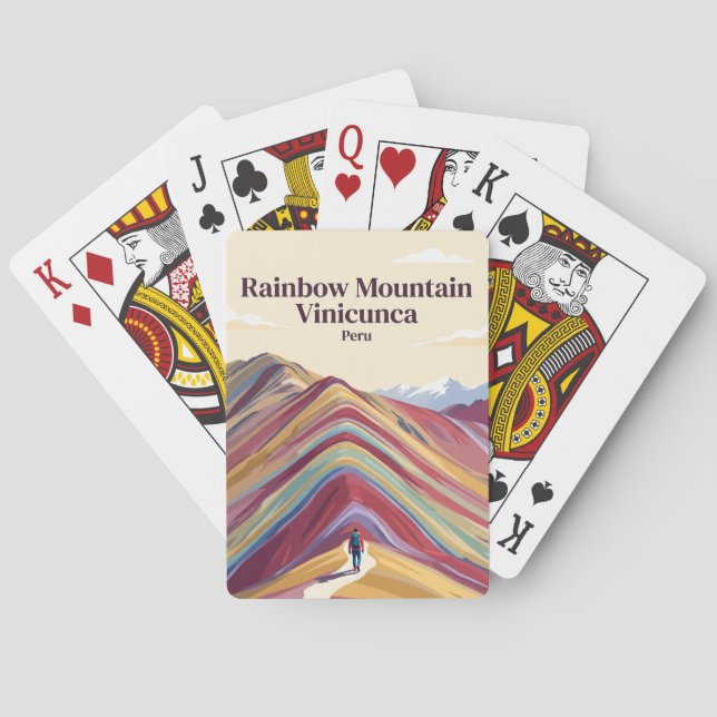 Rainbow Mountain Vinicunca Peru Playing Cards (Back)