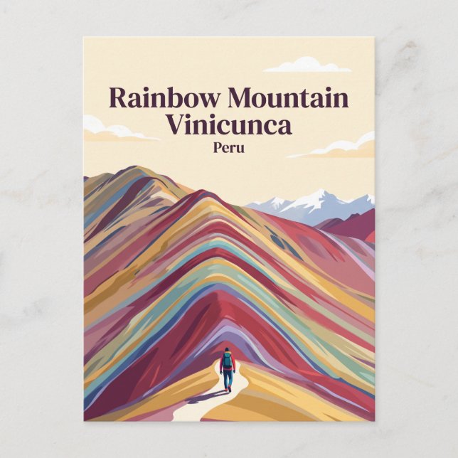 Rainbow Mountain Vinicunca Peru Postcard (Front)