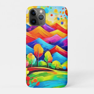 Rainbow Mountains Abstract Landscape iPhone 11 Pro Case