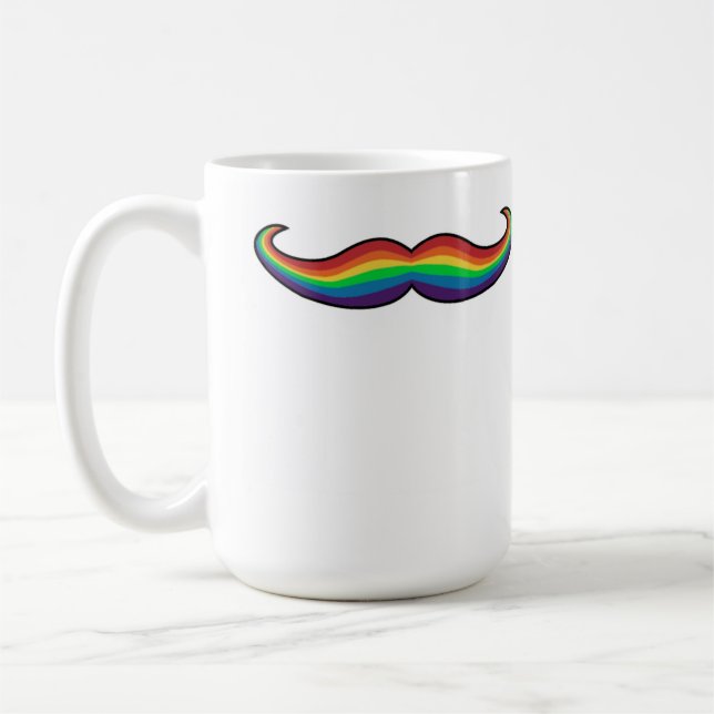 Rainbow Moustache Mug (Left)