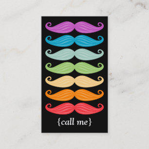 Rainbow Moustaches Vertical Bizcard Business Card