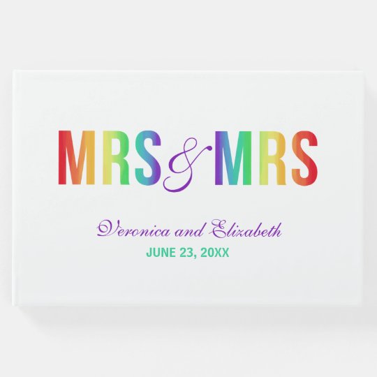 BARGAIN Wedding Guest Book 'Mrs & Mrs' LGBT lesbian Brand new in box 