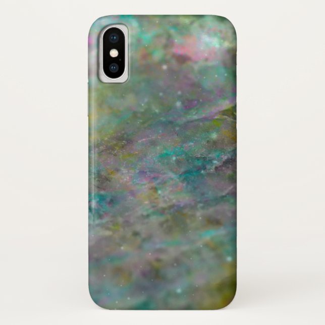 Rainbow Multi Coloured Crystal Rock Marble Case-Mate iPhone Case (Back)
