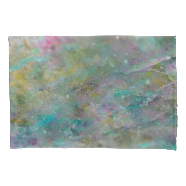 Rainbow Multi Coloured Crystal Rock Marble Pillowcase (Front)
