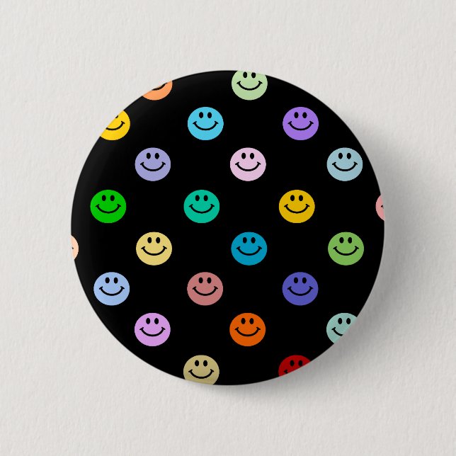 Rainbow Multicolor Face Pattern 6 Cm Round Badge (Front)