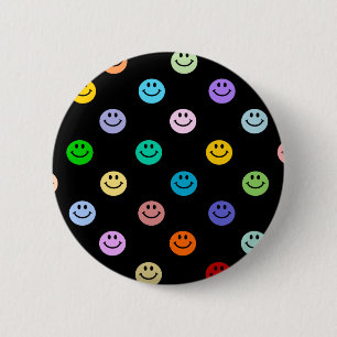 Rainbow Multicolor Face Pattern 6 Cm Round Badge