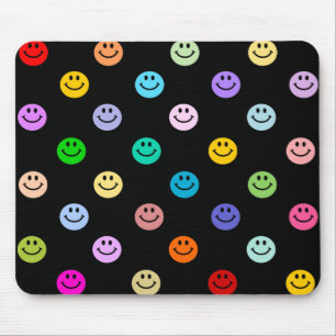 Rainbow Multicolor Face Pattern Mouse Mat