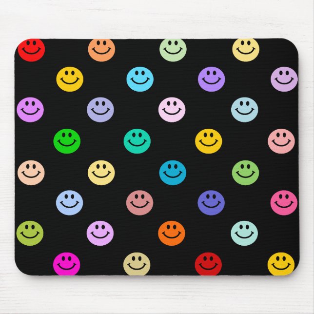 Rainbow Multicolor Face Pattern Mouse Mat (Front)